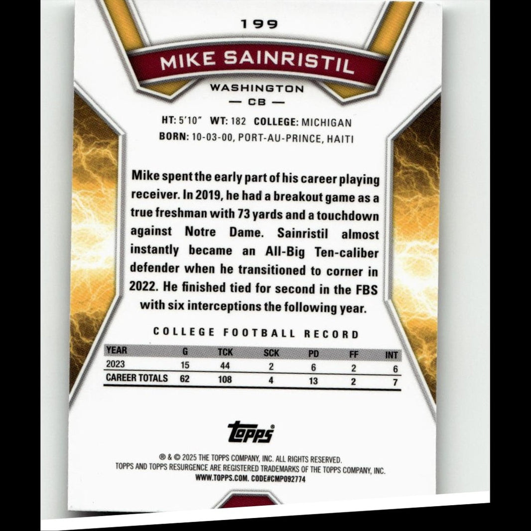 2024 Topps Resurgence #199 Mike Sainristil