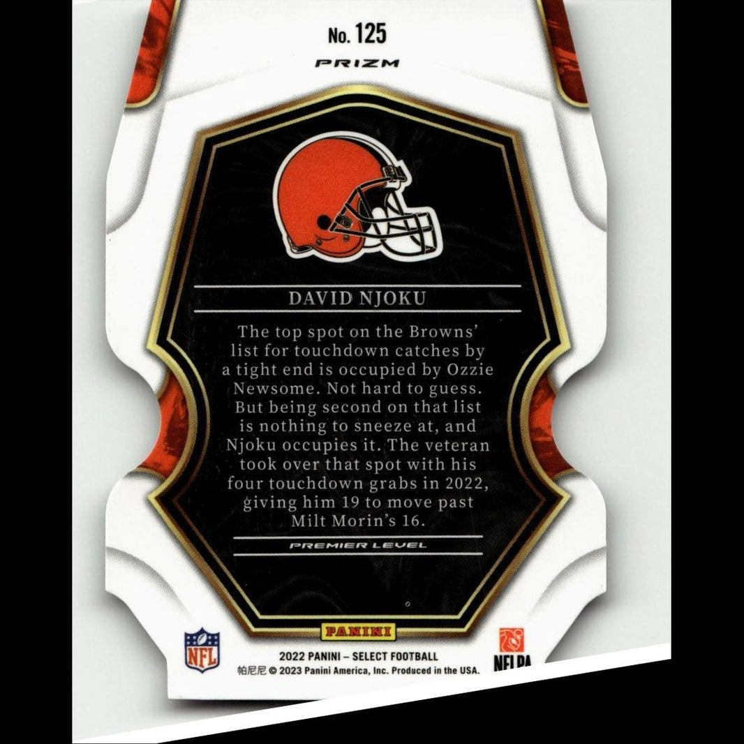2022 Panini Select #125 David Njoku Silver Prizm Die Cut
