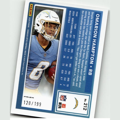 2025 Donruss Optic #212 Omarion Hampton Flex #/199