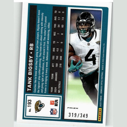 2025 Donruss Optic #193 Tank Bigsby Aqua #/349