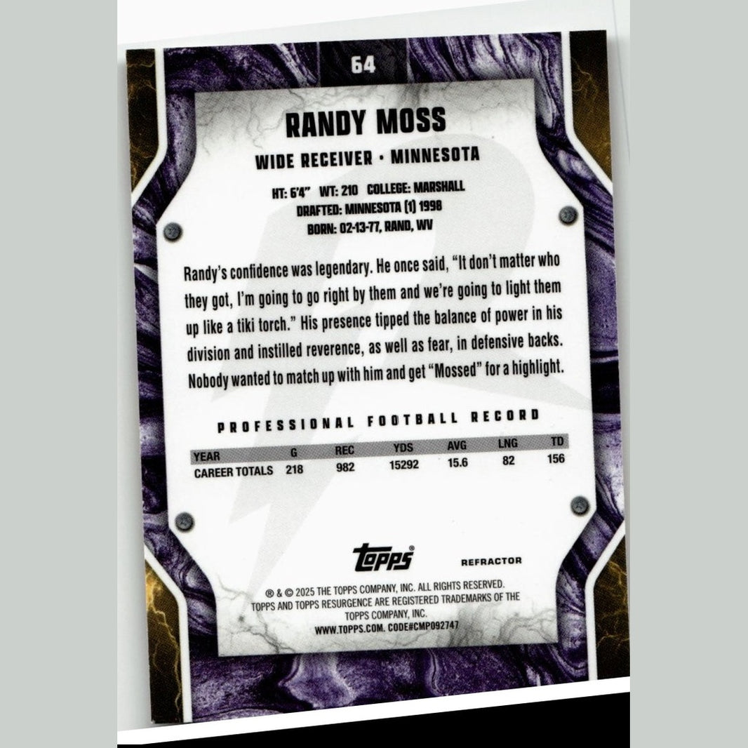 2024 Topps Resurgence #64 Randy Moss Refractor