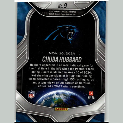2025 Panini Prizm #9 Chuba Hubbard Global Reach