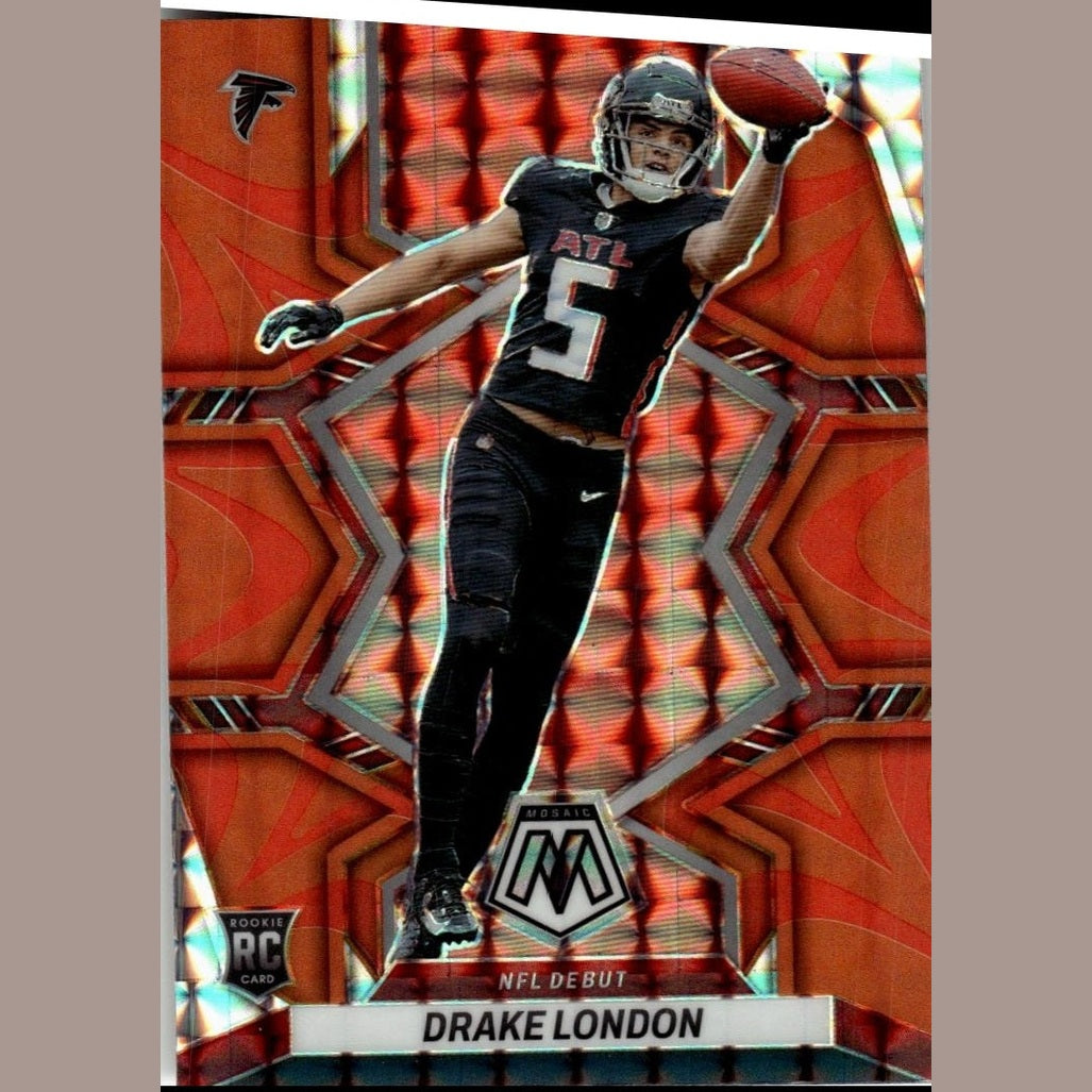 2022 Panini Mosaic #275 Drake London Mosaic Reactive Orange