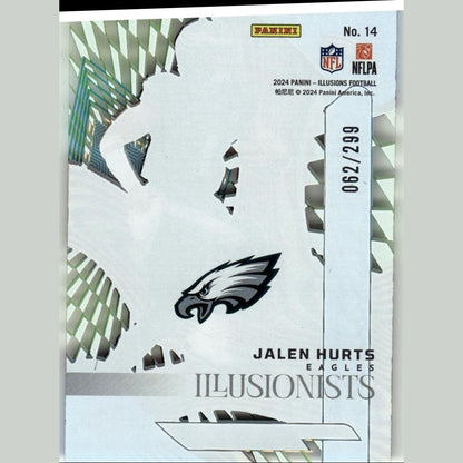 2024 Panini Illusions #14 Jalen Hurts Illusionists Light Blue #/299