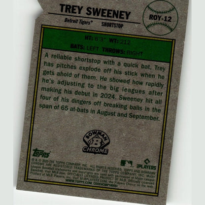 2025 Bowman #ROY-12 Trey Sweeney Rookie of the Year Favorites
