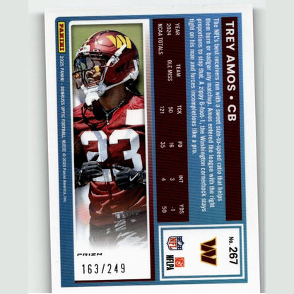 2025 Donruss Optic #267 Trey Amos Blue #/249