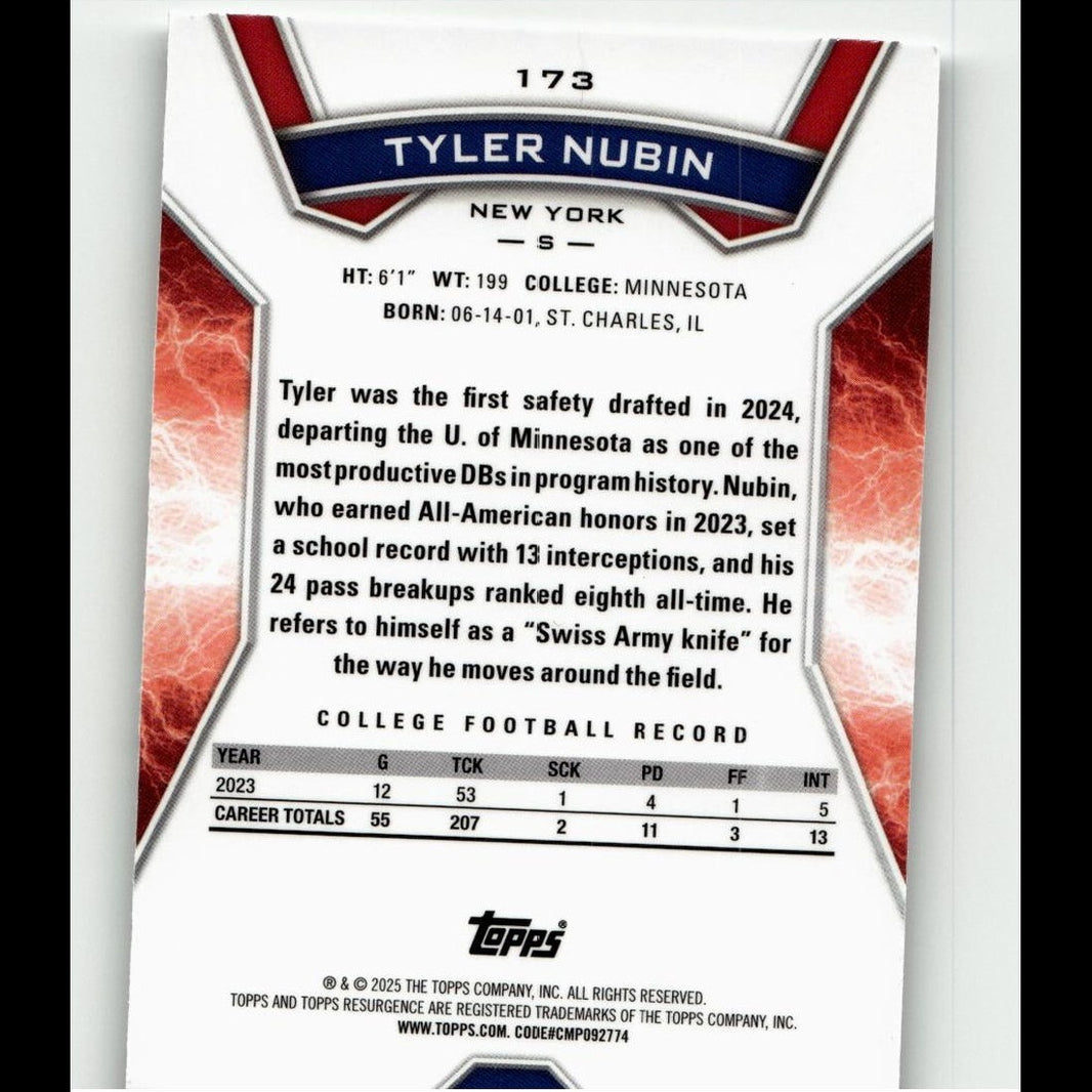 2024 Topps Resurgence #173 Tyler Nubin