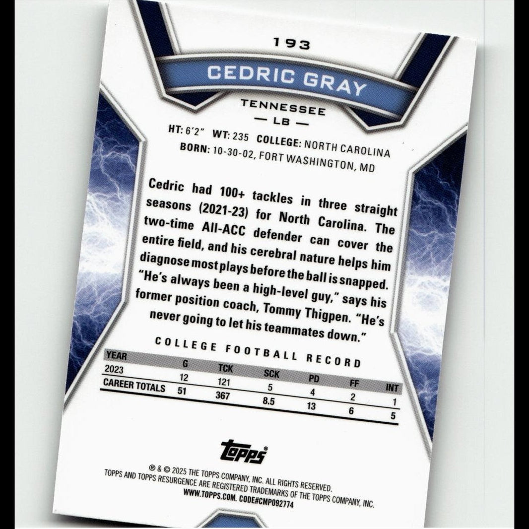 2024 Topps Resurgence #193 Cedric Gray