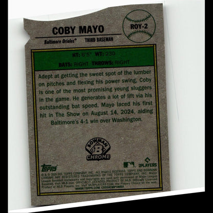 2025 Bowman #ROY-2 Coby Mayo Rookie of the Year Favorites