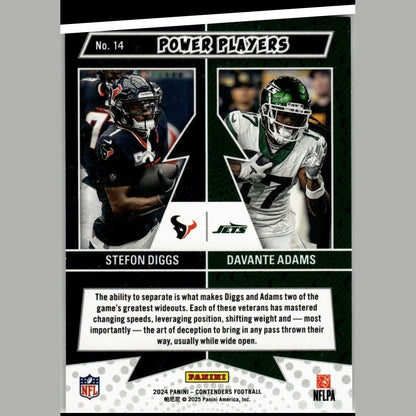 2024 Panini Contenders #14 Davante Adams / Stefon Diggs Power Players