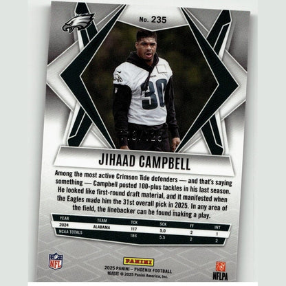 2025 Panini Phoenix #235 Jihaad Campbell Bronze Pandora Prizm #/125