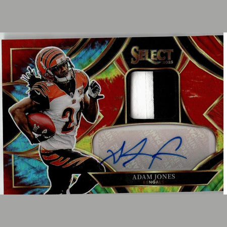 2025 Panini Select - Adam “Pacman” Jones Patch Autograph Tie-Dye Prizm /25