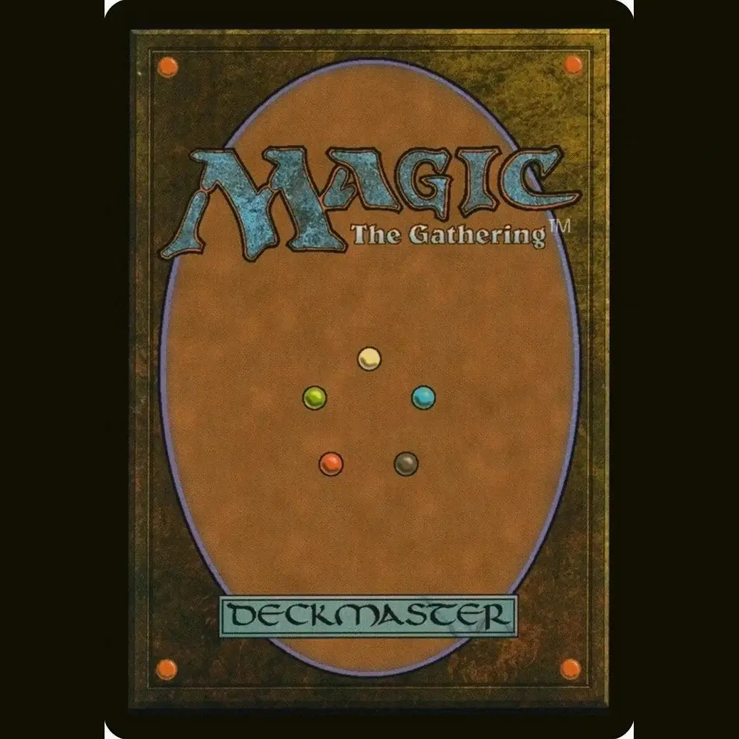 Back of a magic the gathering deckmaster card in a 500 count ultra clear premium penny sleeves for premium card storage