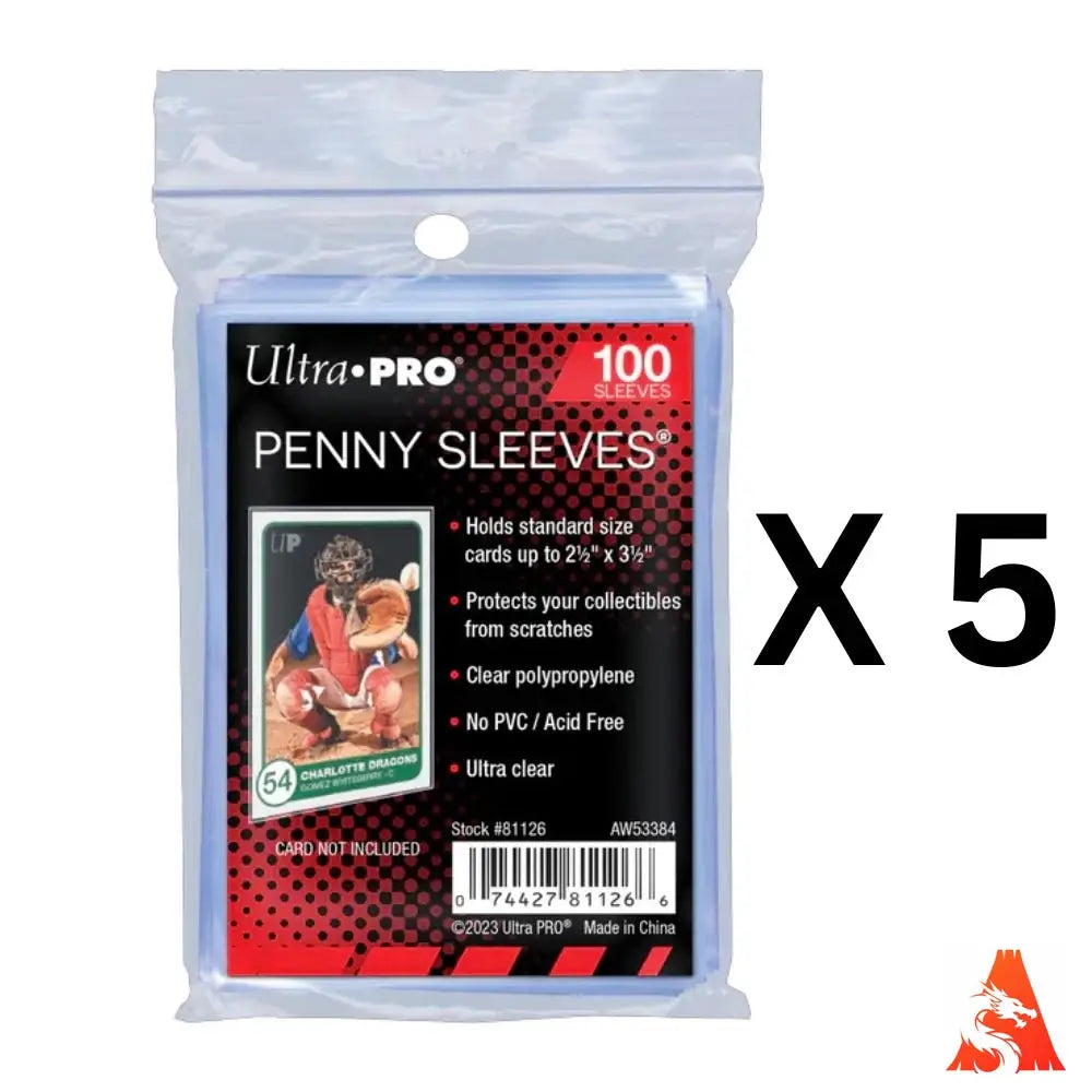 Pack of 500 ultra pro penny sleeves clear ultra clear premium polypropylene card protectors for premium card storage