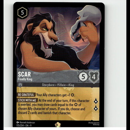 Scar – Finally King 175/204 – Legendary – Disney Lorcana Fabled