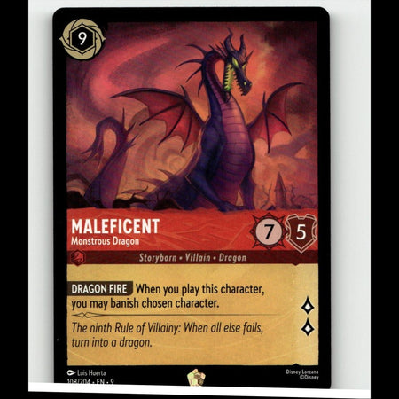 Disney Lorcana Fabled Maleficent Monstrous Dragon 108/204 NM Legendary