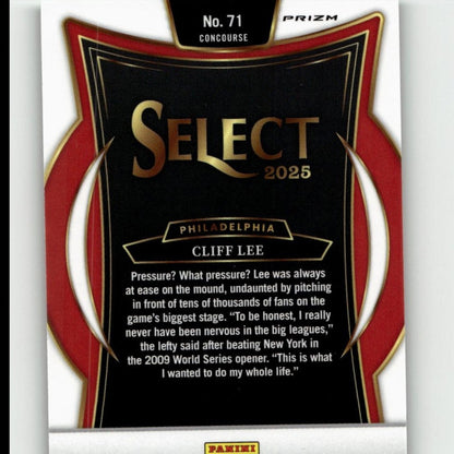 2025 Panini Select #71 Cliff Lee Green Flash Prizms