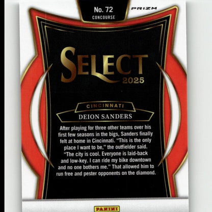 2025 Panini Select #72 Deion Sanders Silver Prizms