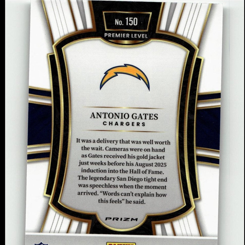 2025 Panini Select #150 Antonio Gates Silver Prizm