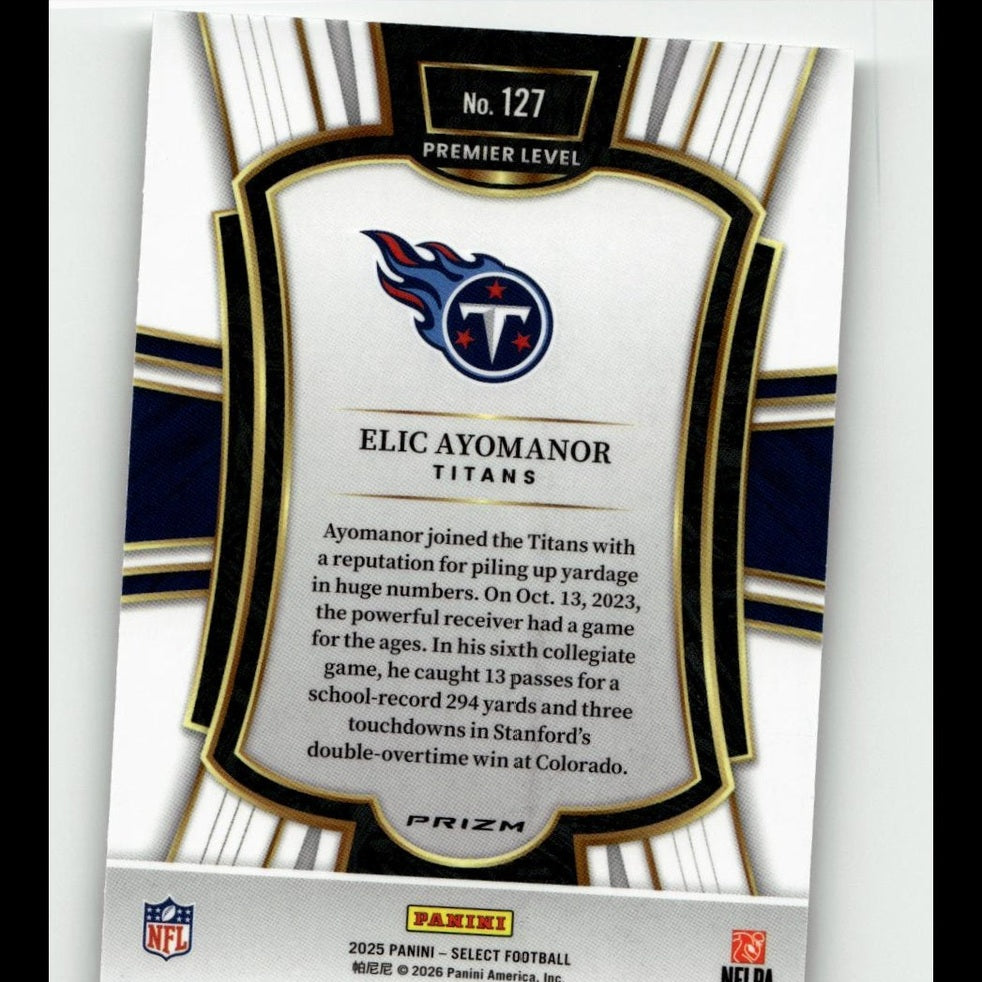 2025 Panini Select #127 Elic Ayomanor Silver Prizm