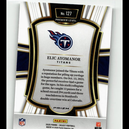 2025 Panini Select #127 Elic Ayomanor Silver Prizm