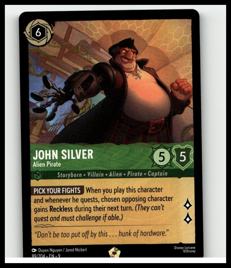 Disney Lorcana John Silver 89/204 Legendary Regular