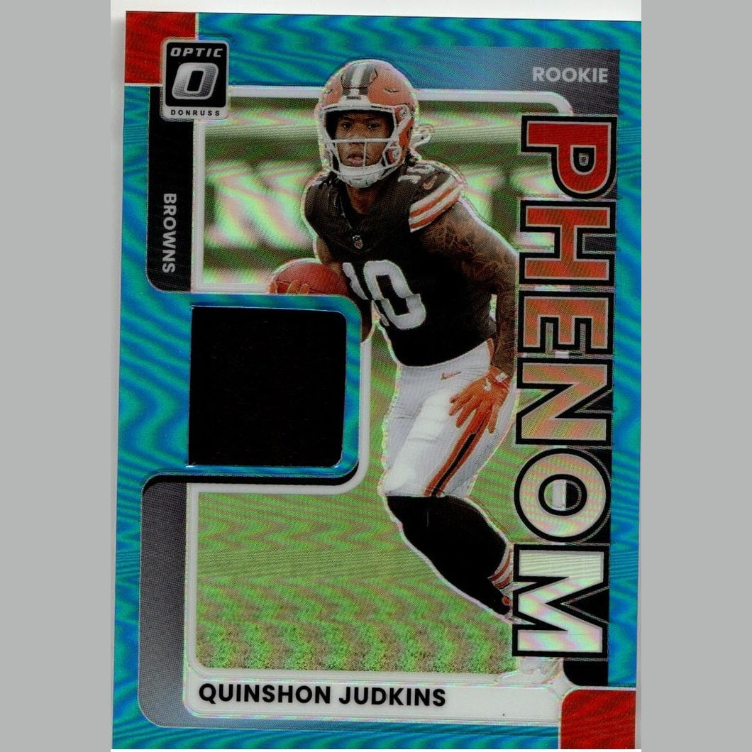 2025 Donruss Optic #RPBH-QJS Quinshon Judkins Rookie Phenoms Blue Hyper