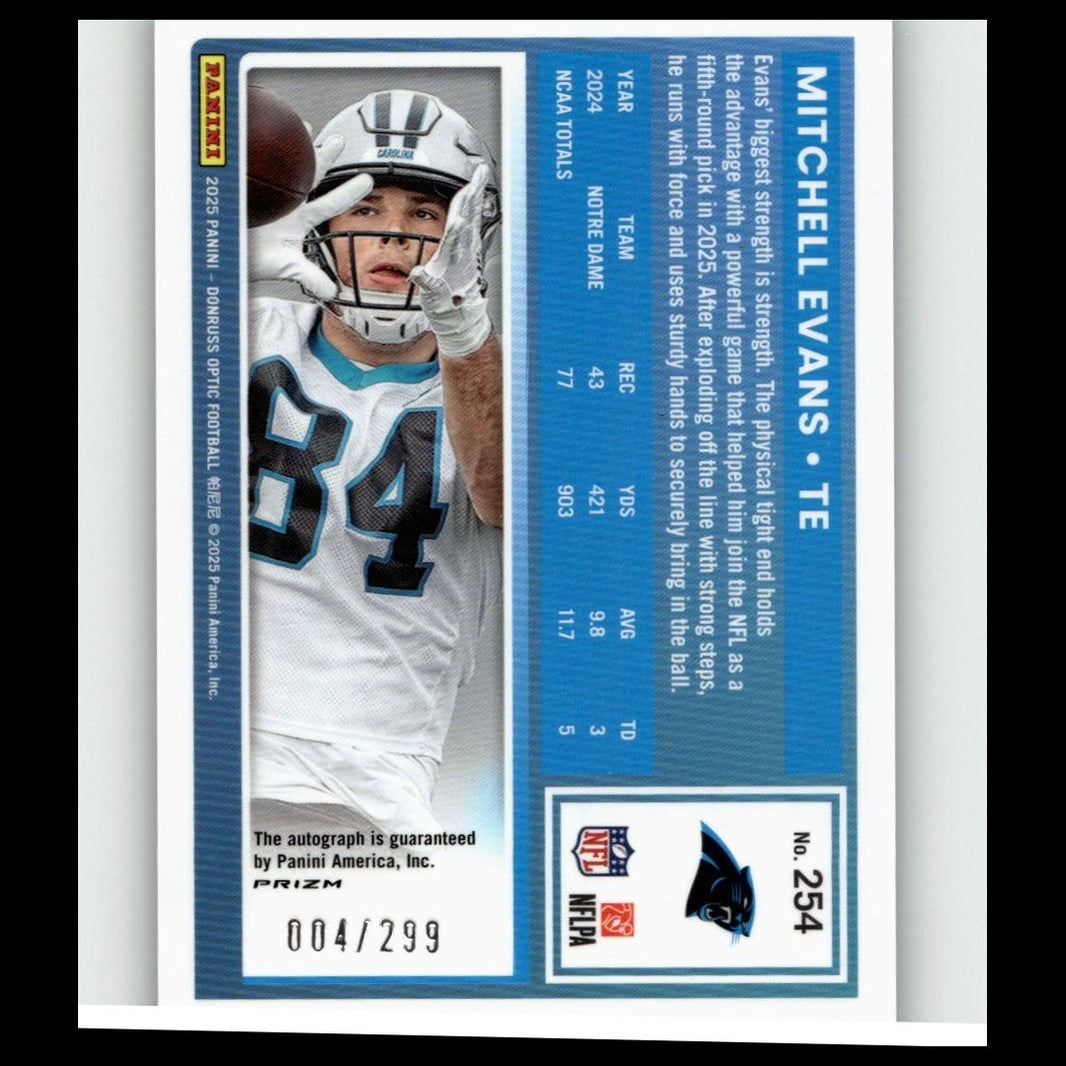 2025 Donruss Optic #254 Mitchell Evans