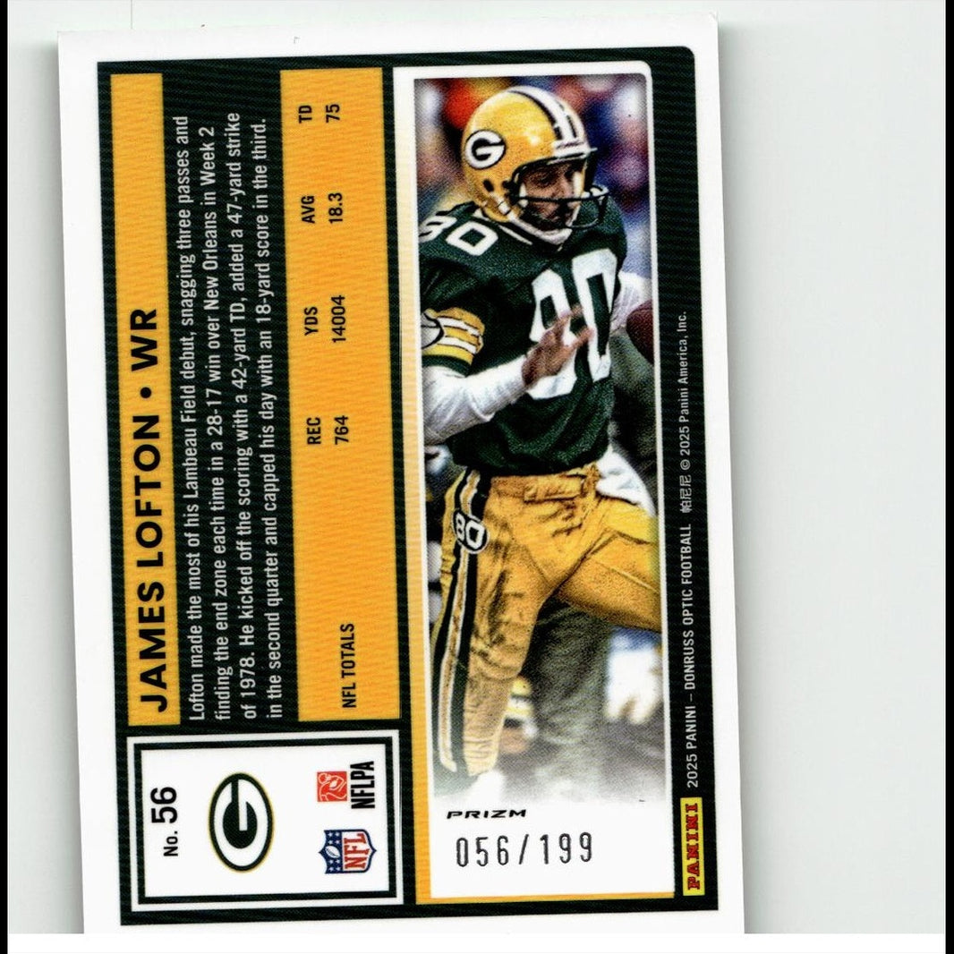 2025 Donruss Optic #56 James Lofton Orange #/299