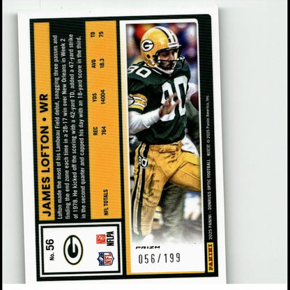 2025 Donruss Optic #56 James Lofton Orange #/299