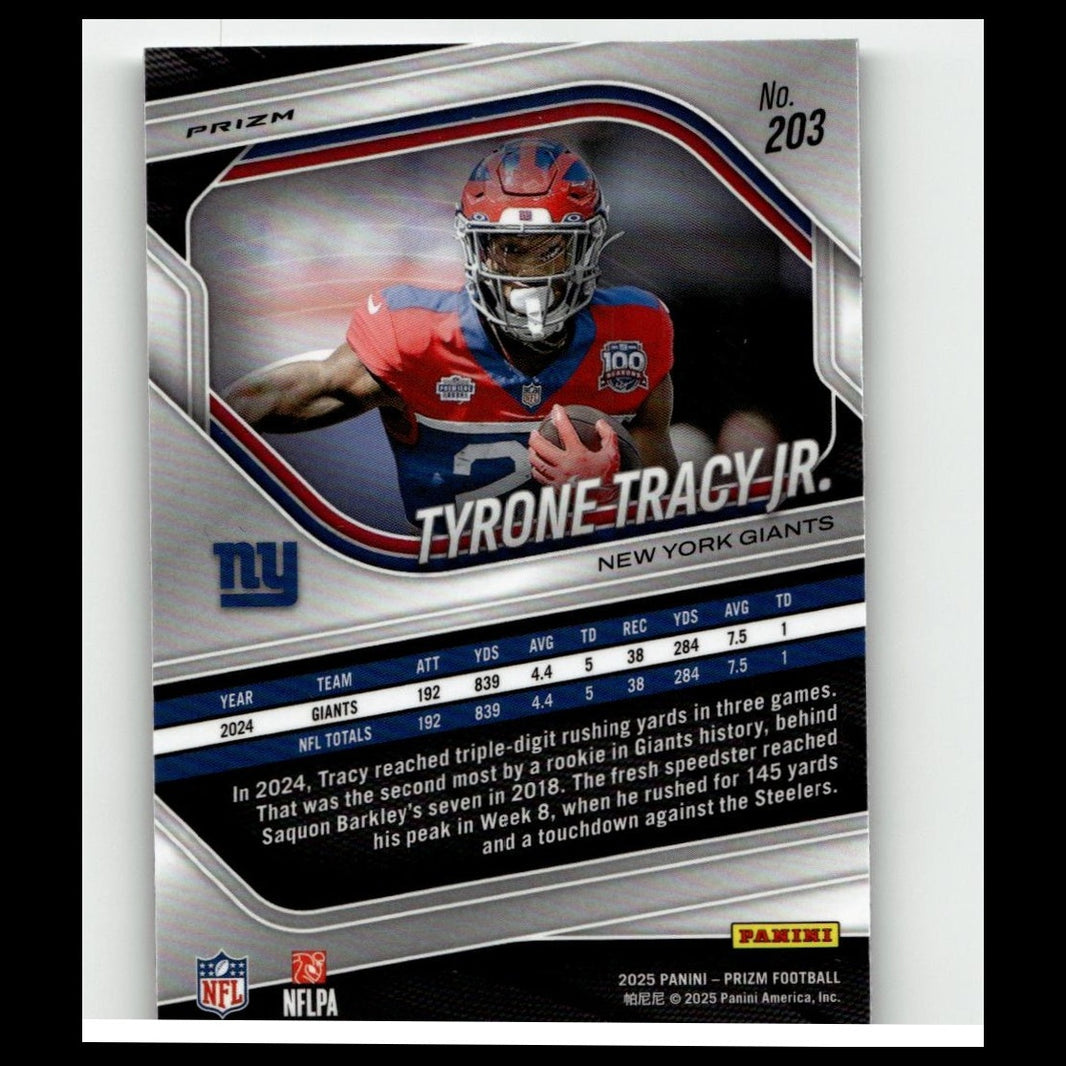 2025 Panini Prizm #203 Tyrone Tracy Jr. Silver Disco