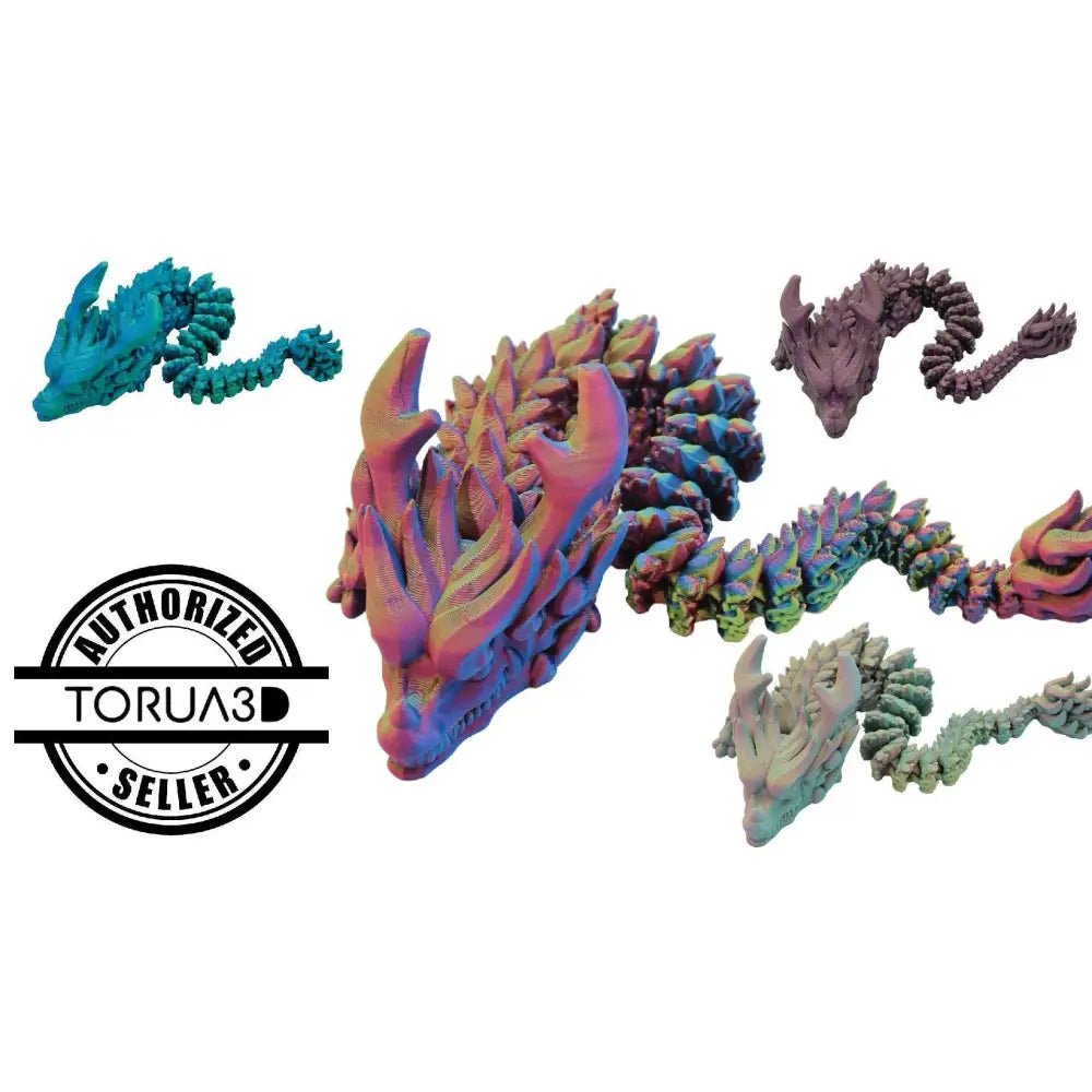 Articulated dragon head figurines.