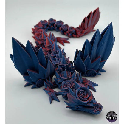 Articulated crystal and rose dragon.