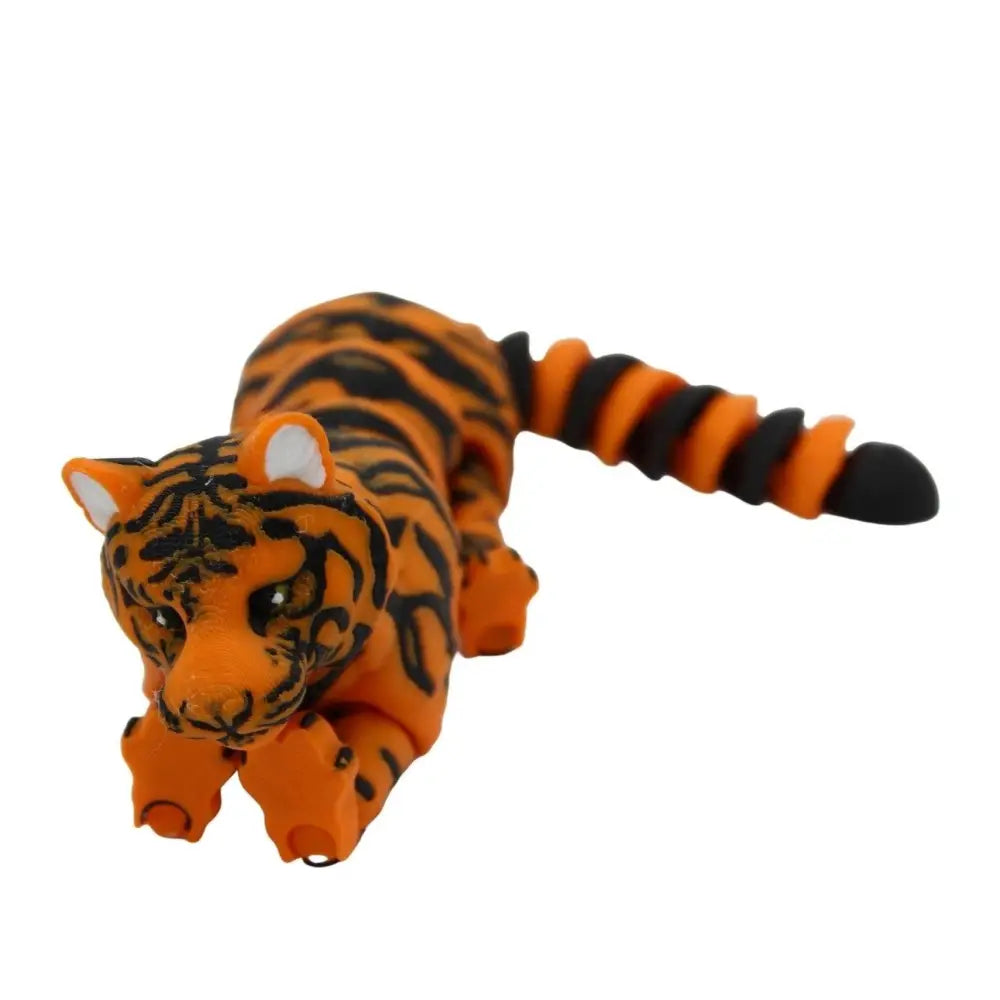 Orange and black tiger toy.