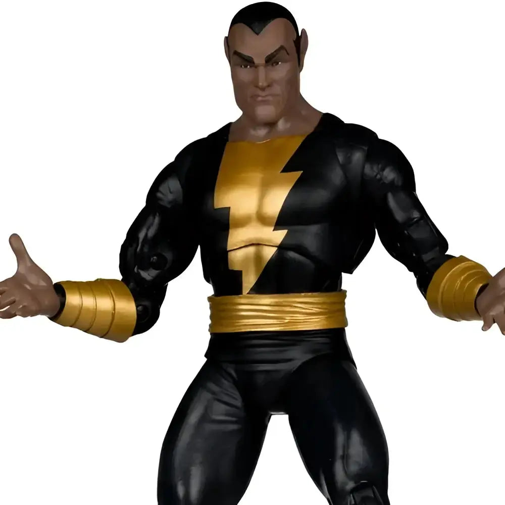 Black Adam modern age 7-inch scale action figure in black and gold with lightning bolt emblem and articulated joints