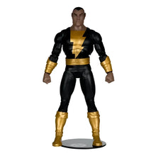 Black adam modern age action figure in black and gold with lightning bolt emblem and detailed articulated sculpt