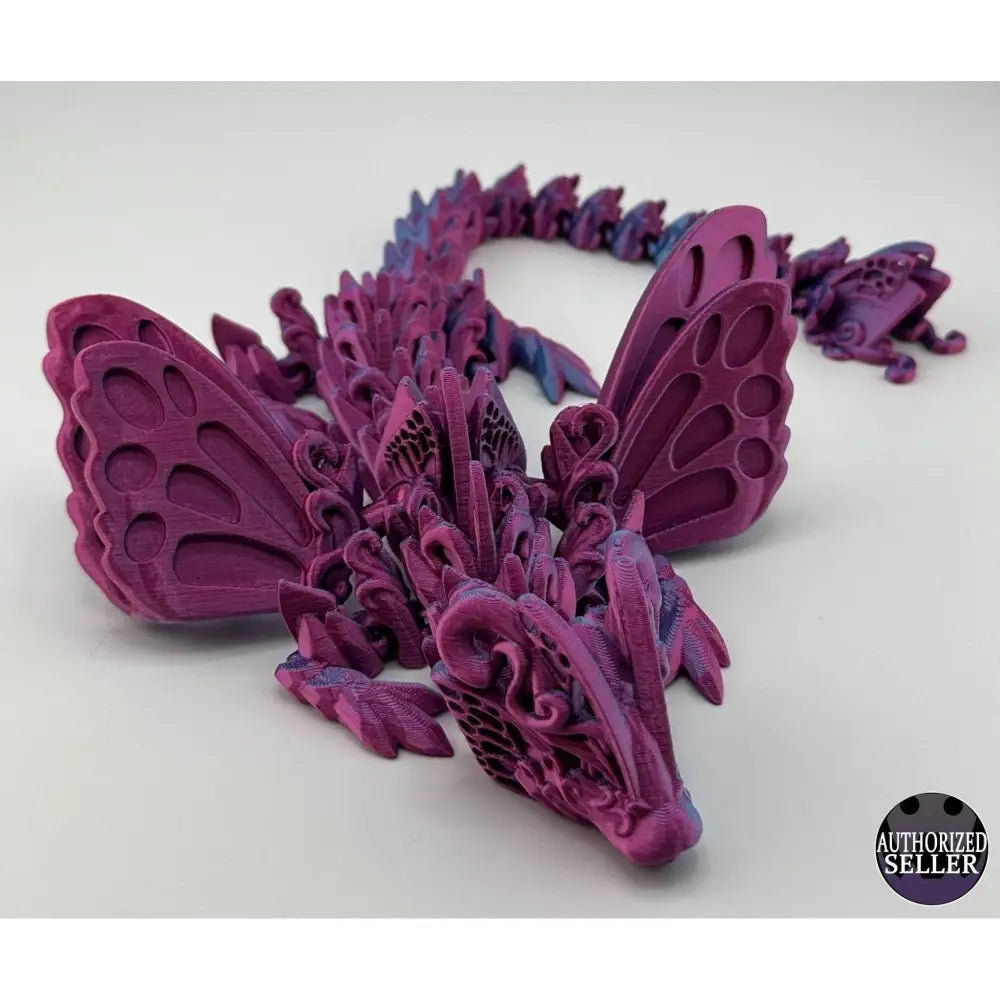 Purple and blue articulated butterfly dragon.