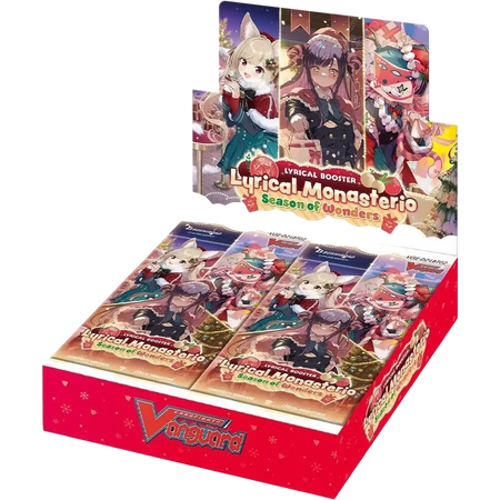 Red cardboard display box for cardfight vanguard divinez lyrical monasterio season wonders booster trading card game set