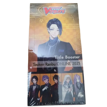Title booster box for cardfight vanguard touken ranbu online 2025 tb02 english booster featuring anime male character