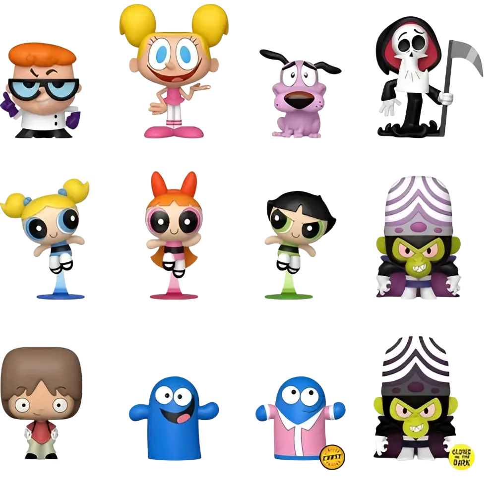 Funko pop vinyl cartoon network mystery minis featuring colorful stylized mini animated characters collectible figures