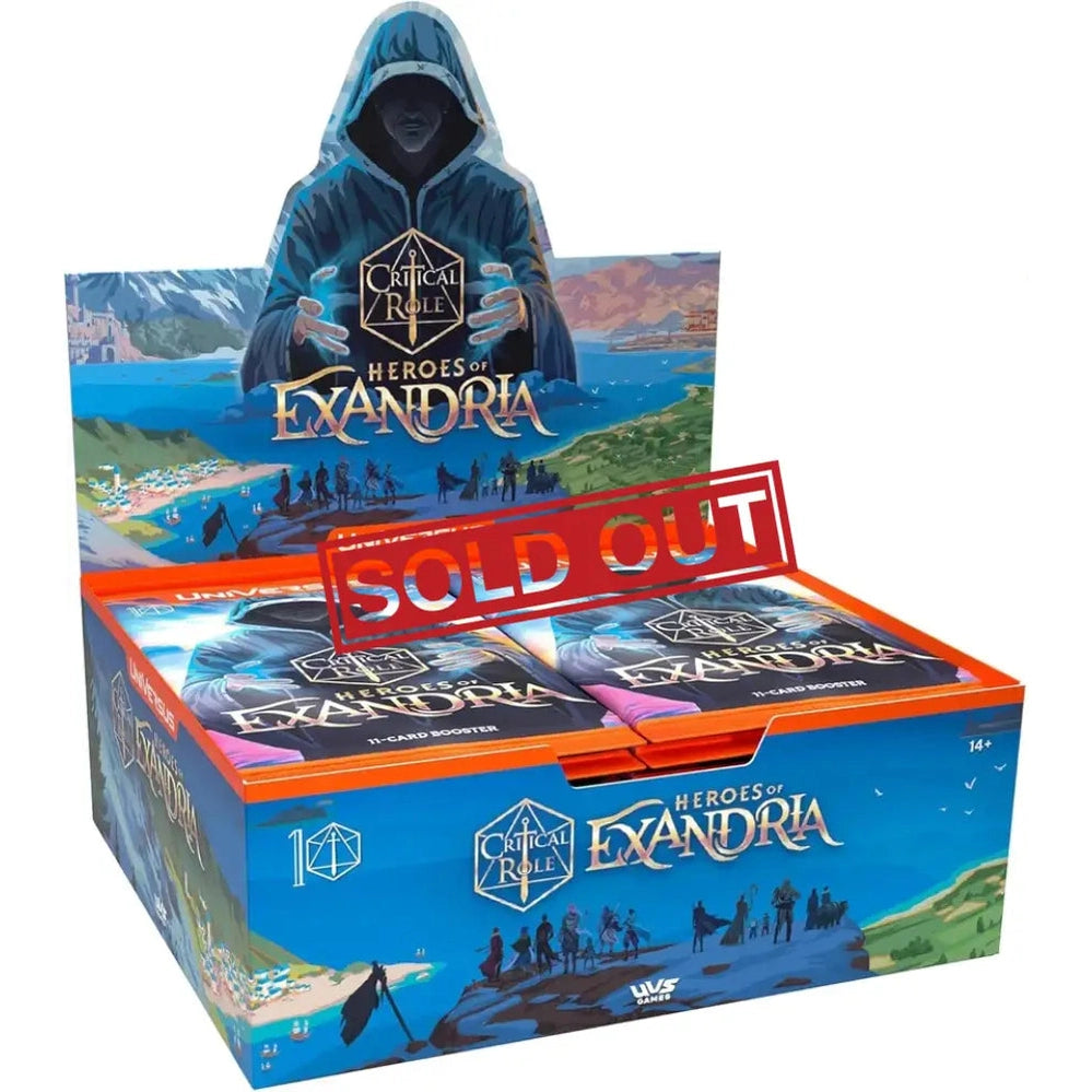 A ’Critical Role: Heroes of Exandria’ trading card booster box.