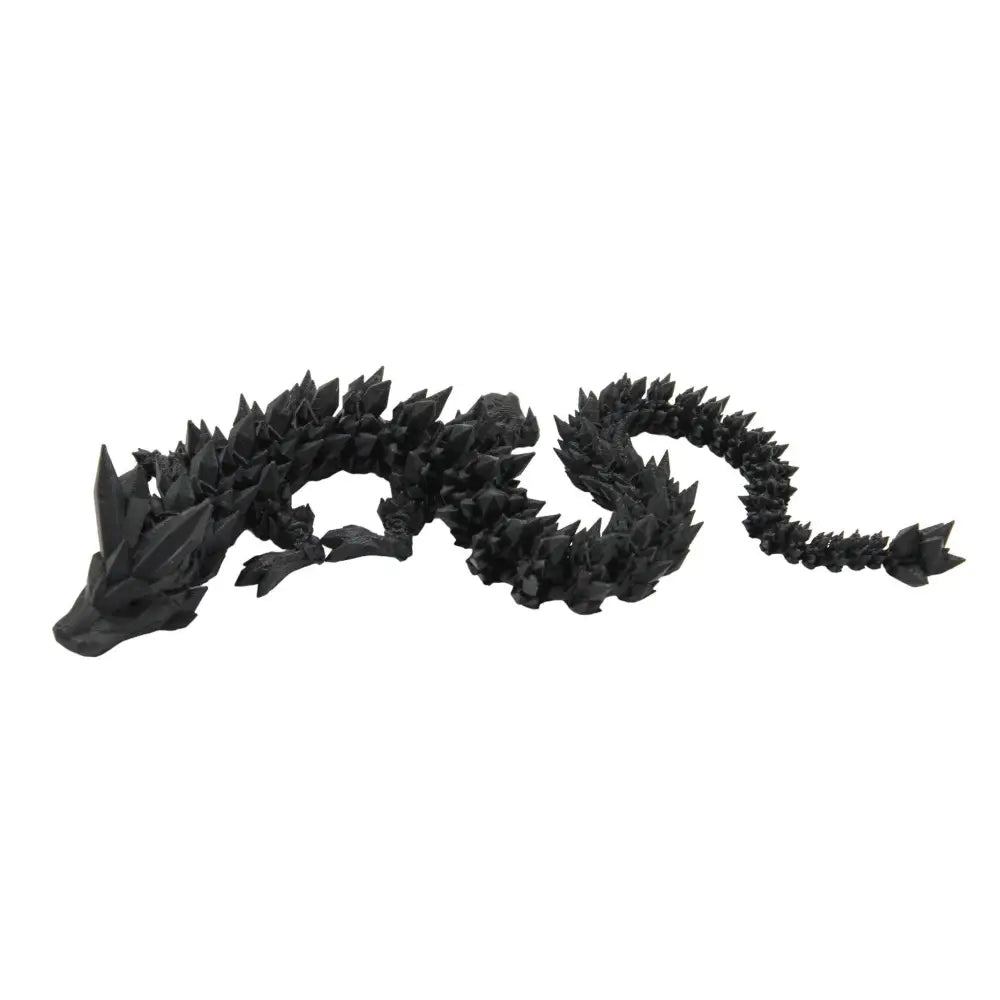 Articulated black dragon figurine.