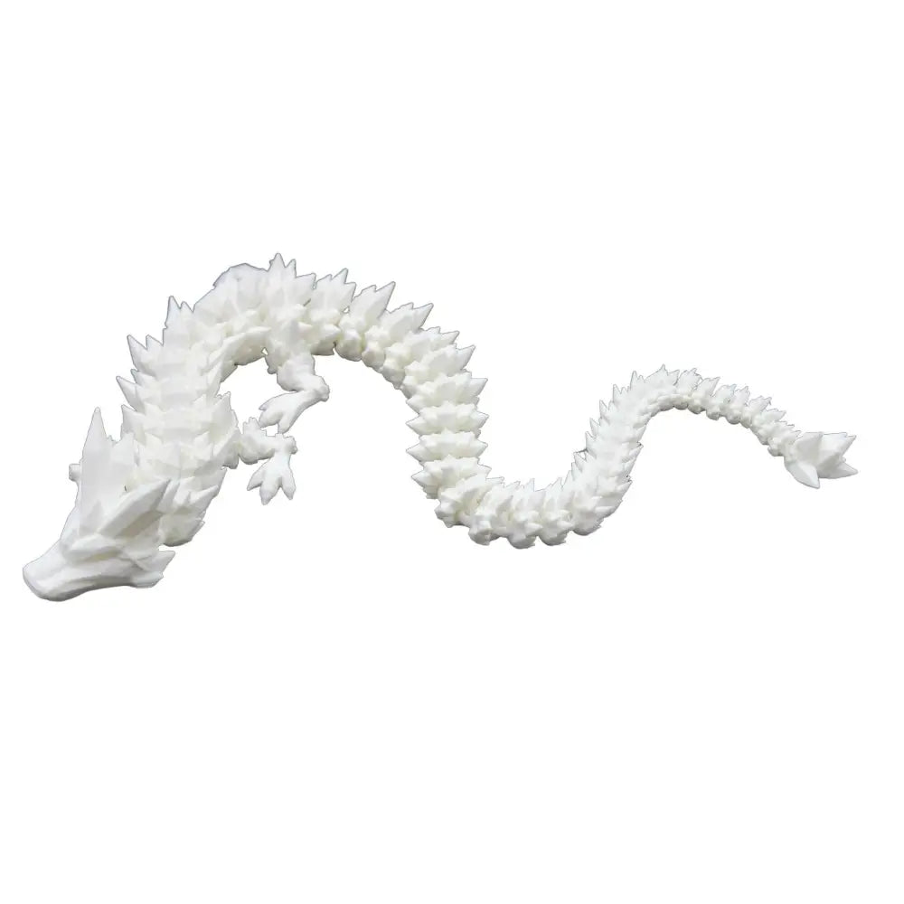Articulated white dragon figurine.