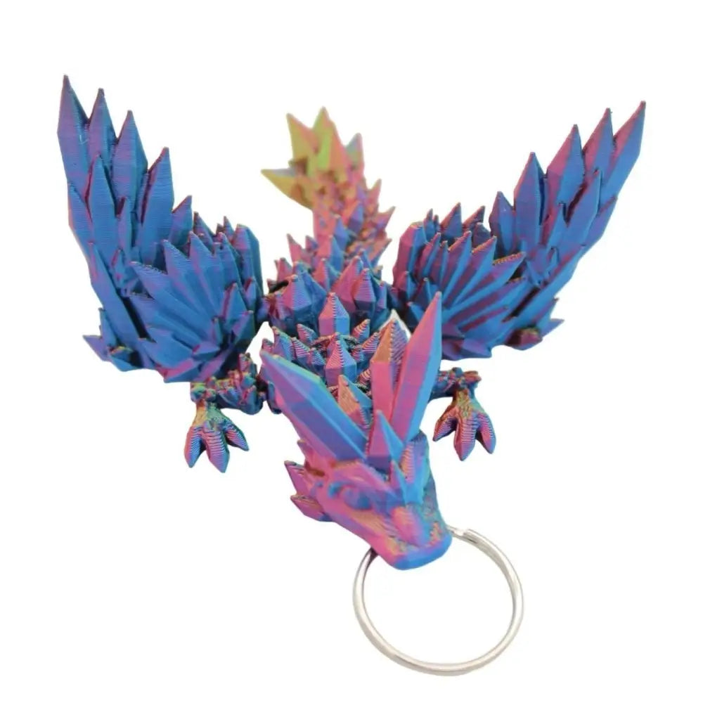 Iridescent crystal dragon keychain.