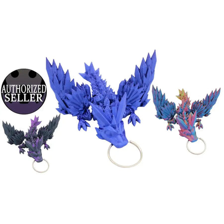 Crystal dragon keychains.