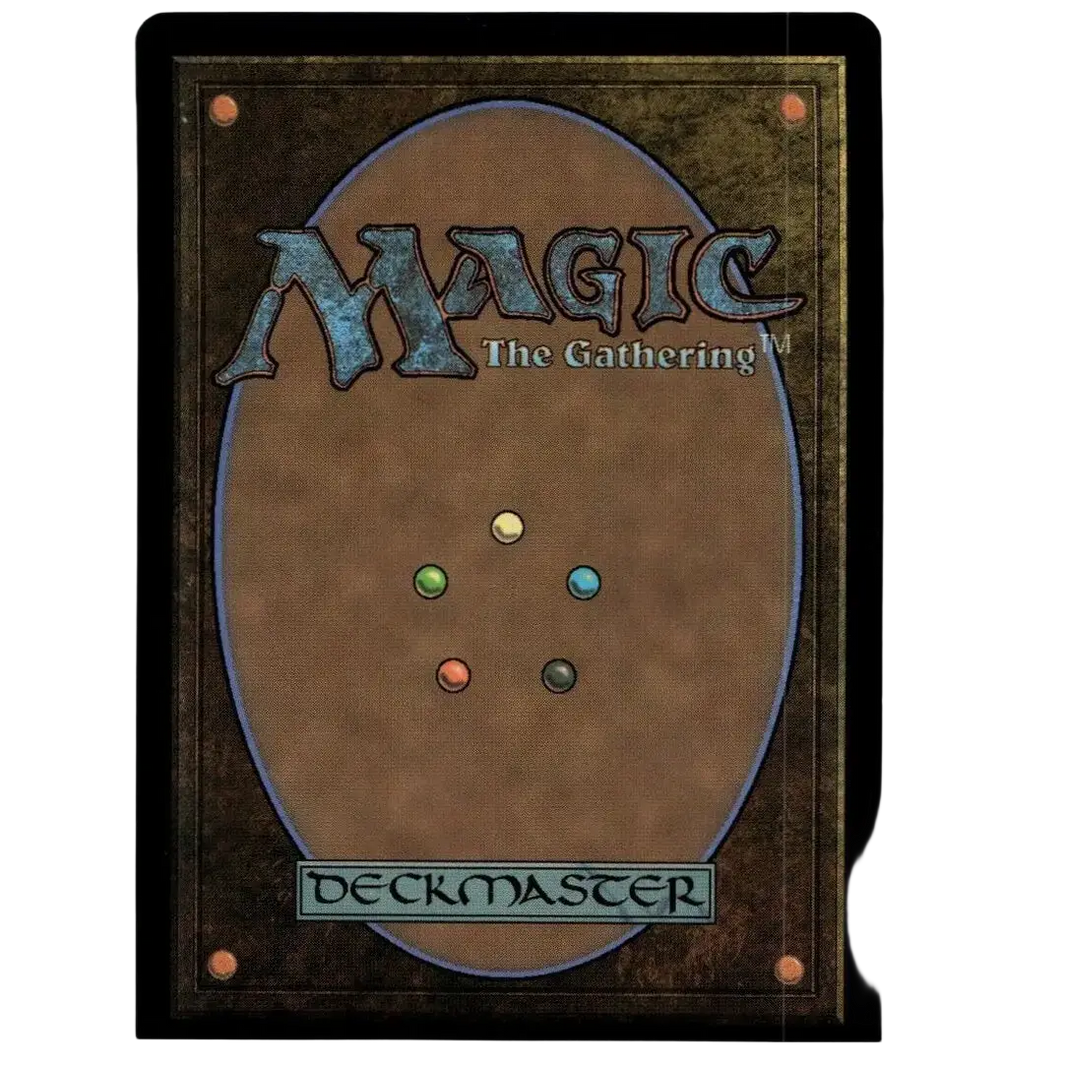 Brown magic the gathering deckmaster card back with textured surface and five colored orbs in cytoplast manipulator tmnt product