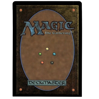 Brown magic the gathering deckmaster card back with textured surface and five colored orbs from cytoplast manipulator tmnt