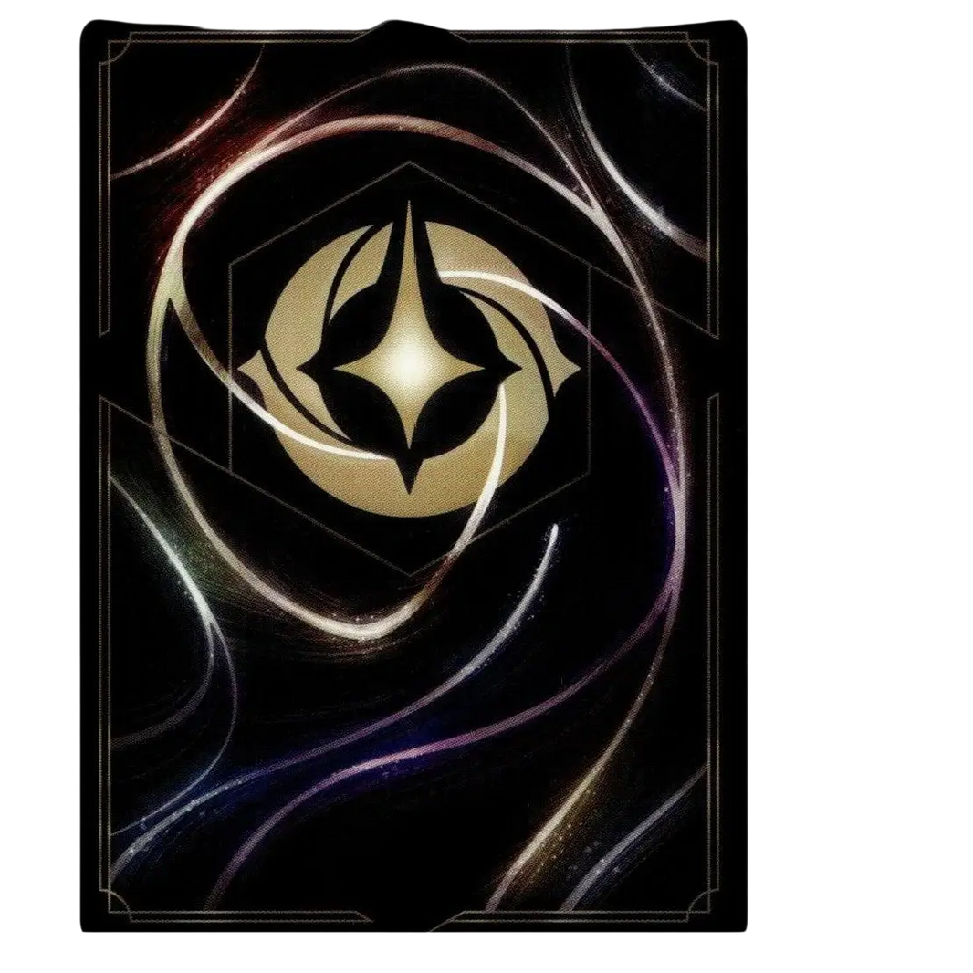 Black disney lorcana elsa legendary non foil card featuring a glowing gold emblem with silver and purple accents