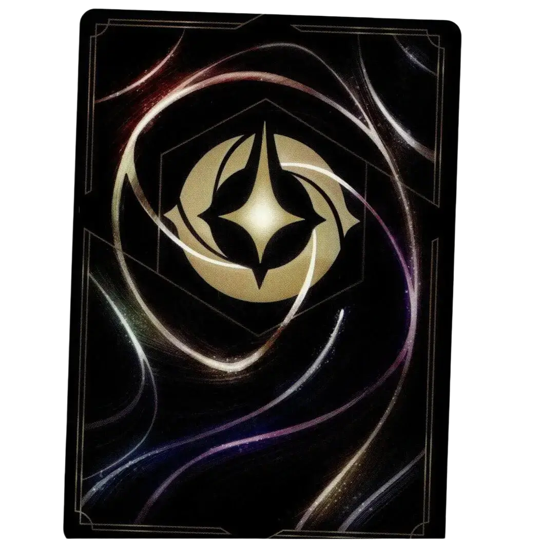 Black disney lorcana fabled max goof card featuring a gold emblem with silver and purple cold foil legendary accents