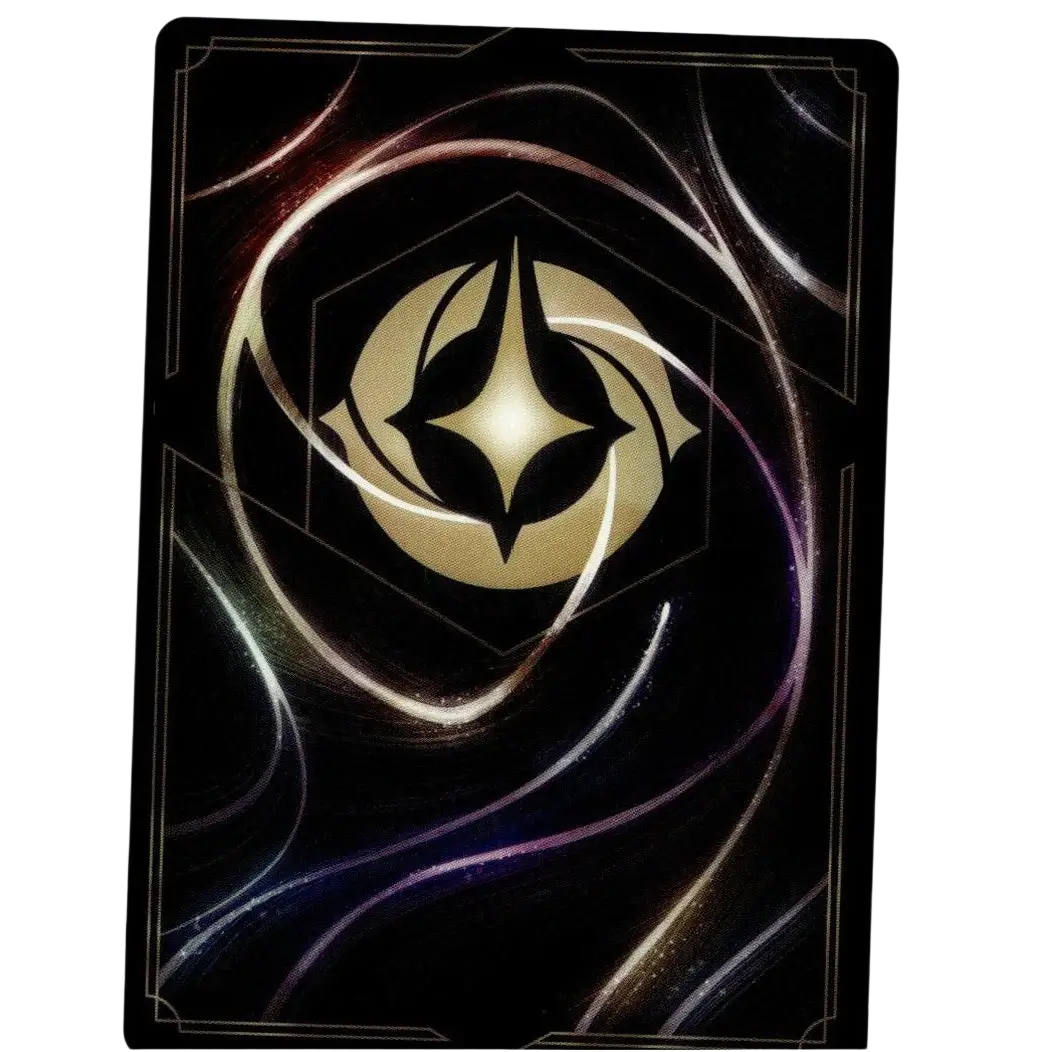 Black disney lorcana fabled max goof cold foil legendary card featuring gold emblem with silver and purple accents